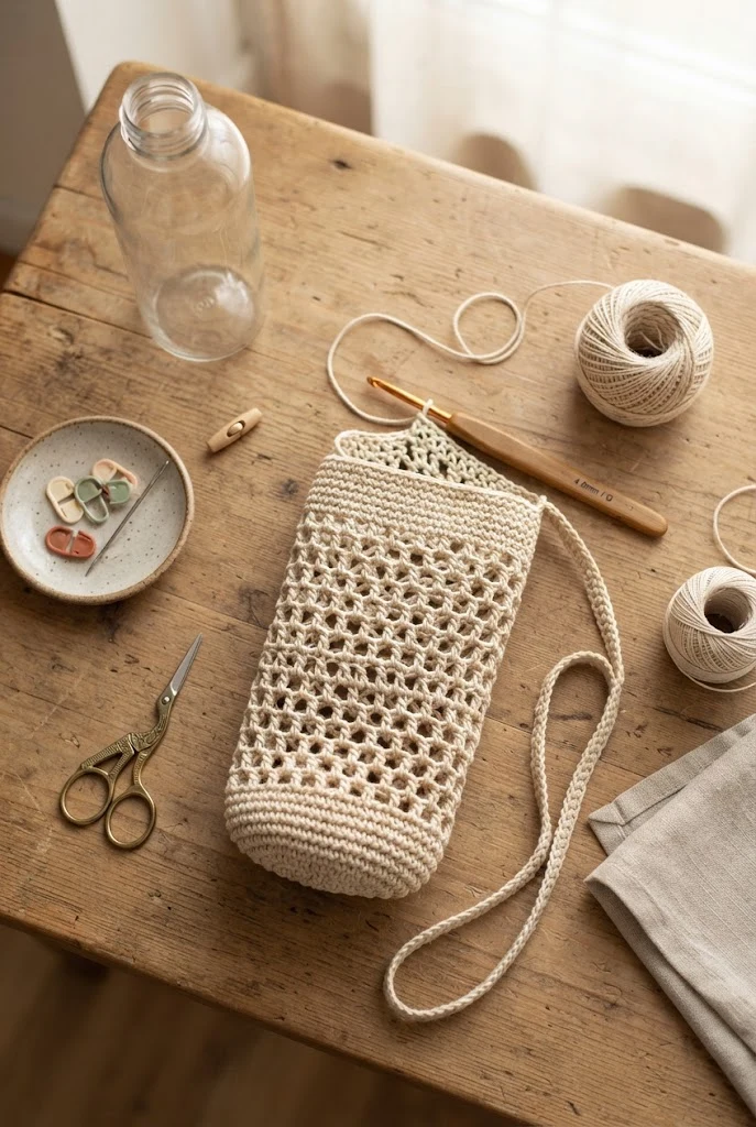 Expandable Market Water Bottle Pocket — bottle bag crochet style outfit
