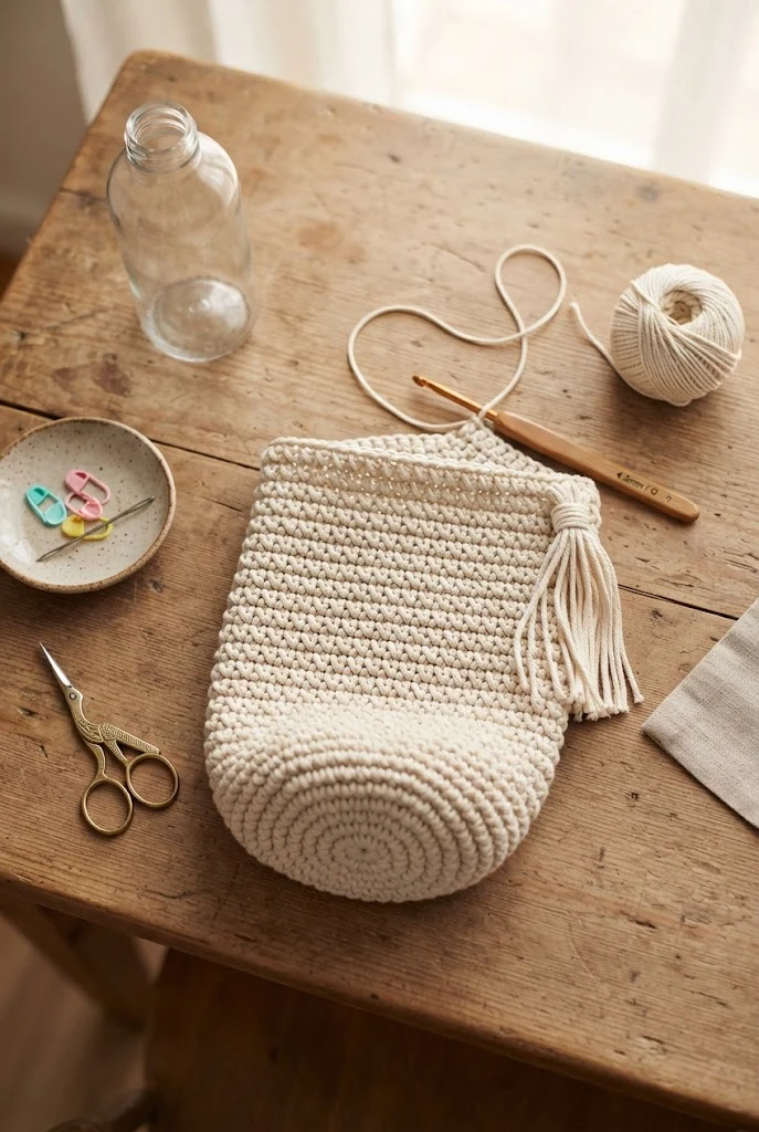 Boho Fringe Water Bottle Sling — bottle bag crochet style outfit