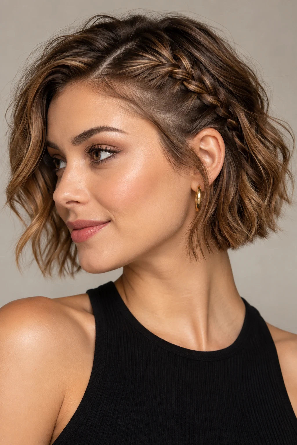 The Tiny Side French Braid — braided hairstyles for short hair style outfit