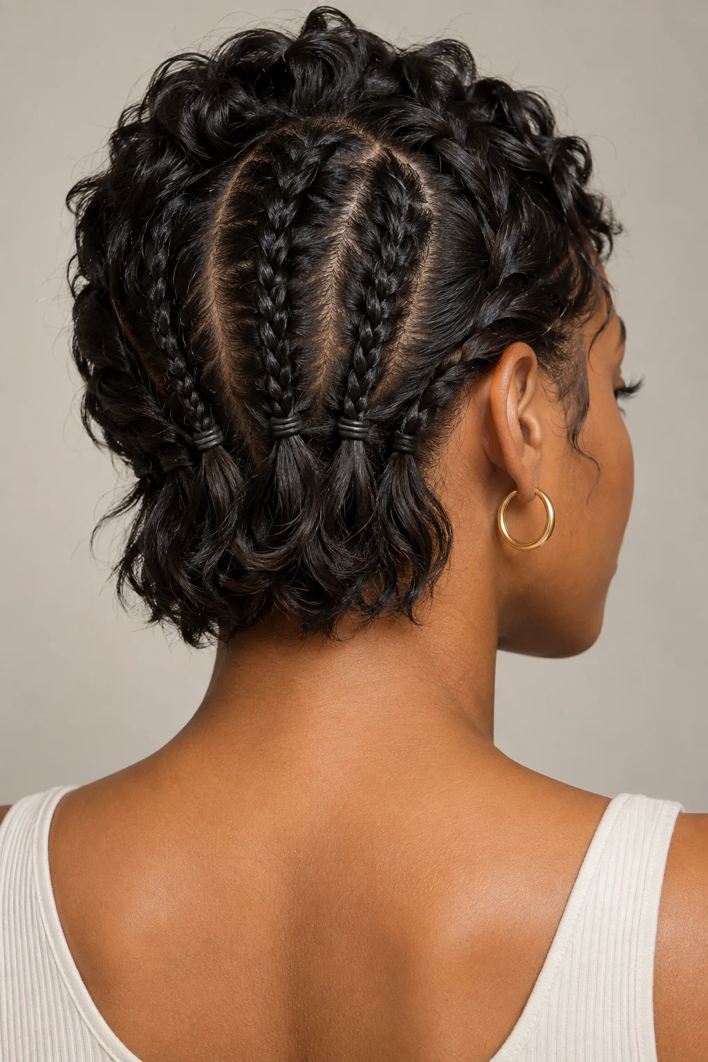 The Back-of-Head Mini Braid — braided hairstyles for short hair style outfit