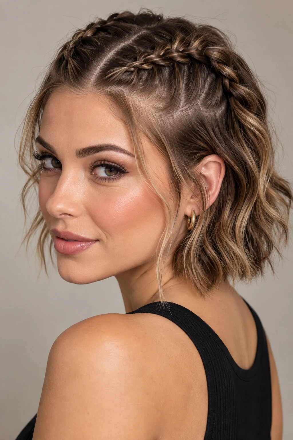 Two Mini Dutch Braids — braided hairstyles for short hair style outfit