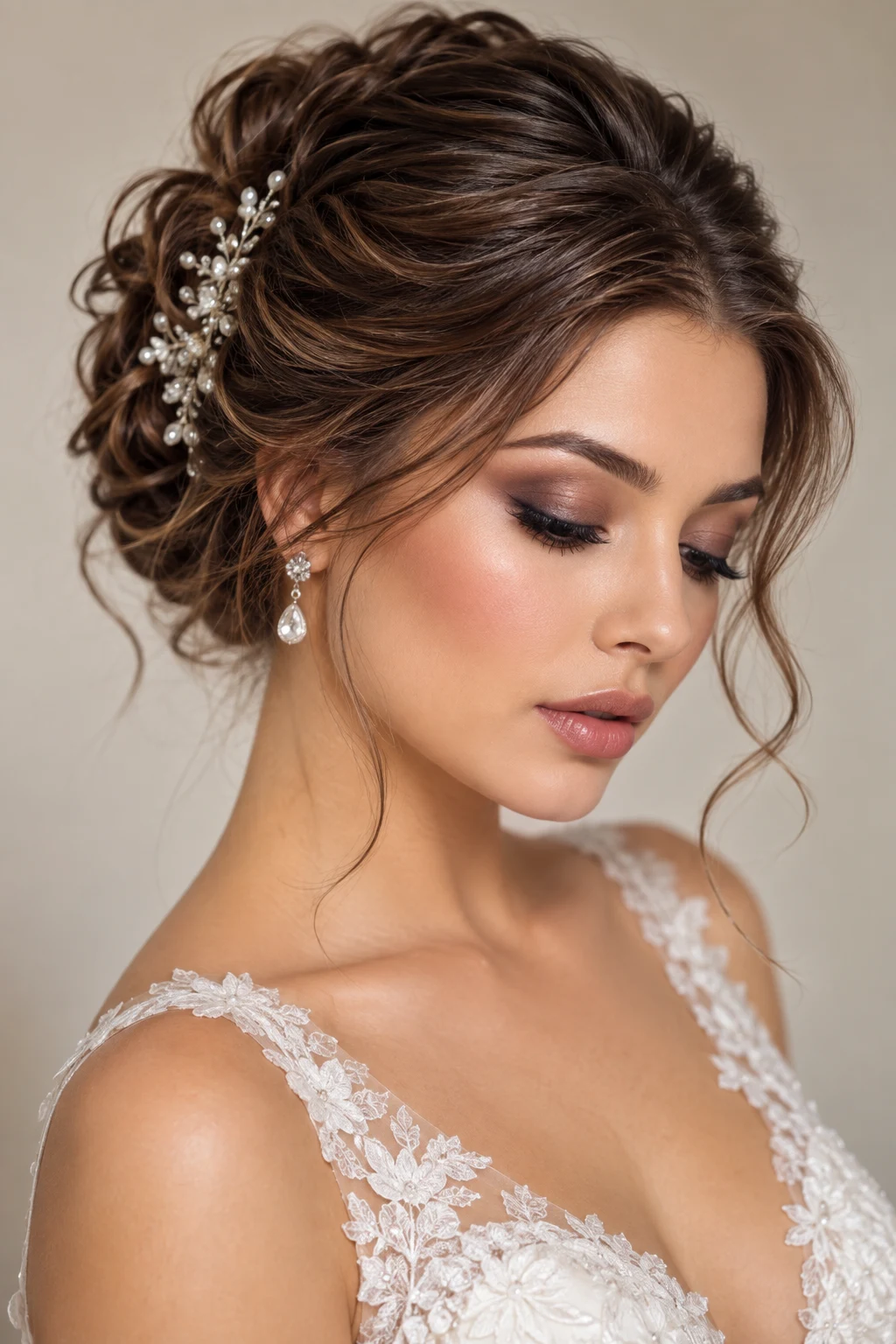 Romantic Updo + Soft Smoky Eyes — Bridal Hair And Makeup style outfit