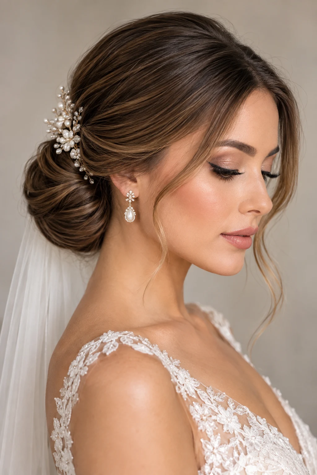 Low Chignon + Classic Bridal Makeup — Bridal Hair And Makeup style outfit