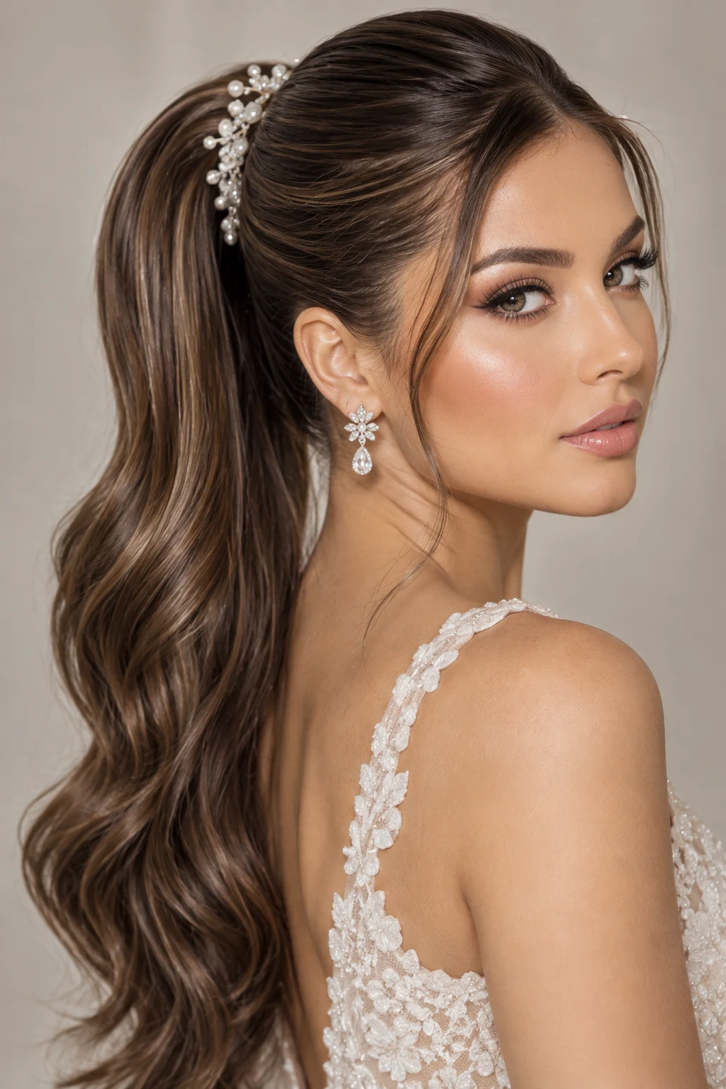 Sleek Bridal Ponytail + Sculpted Makeup — Bridal Hair And Makeup style outfit