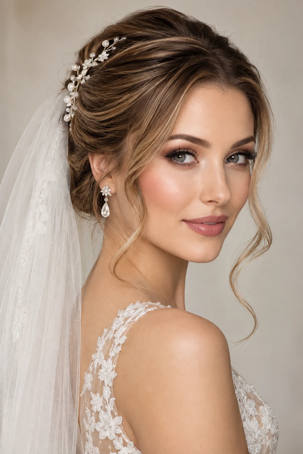 Classic Bridal Hair And Makeup With a Veil — Bridal Hair And Makeup style outfit