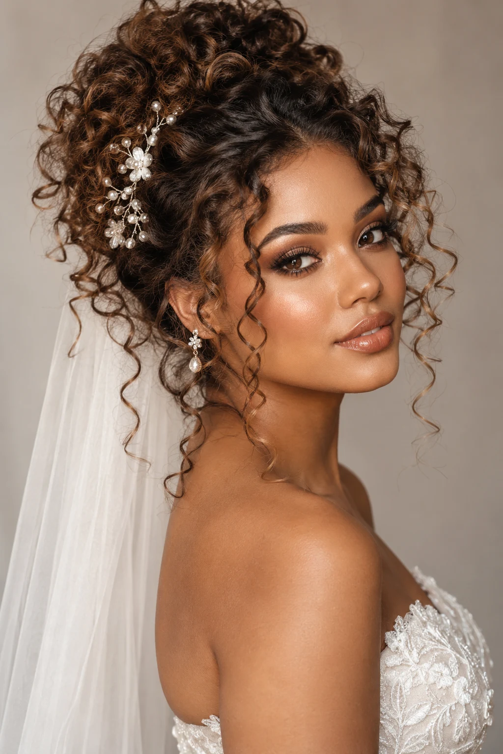 Curly Bridal Hair + Warm Bronze Makeup — Bridal Hair And Makeup style outfit
