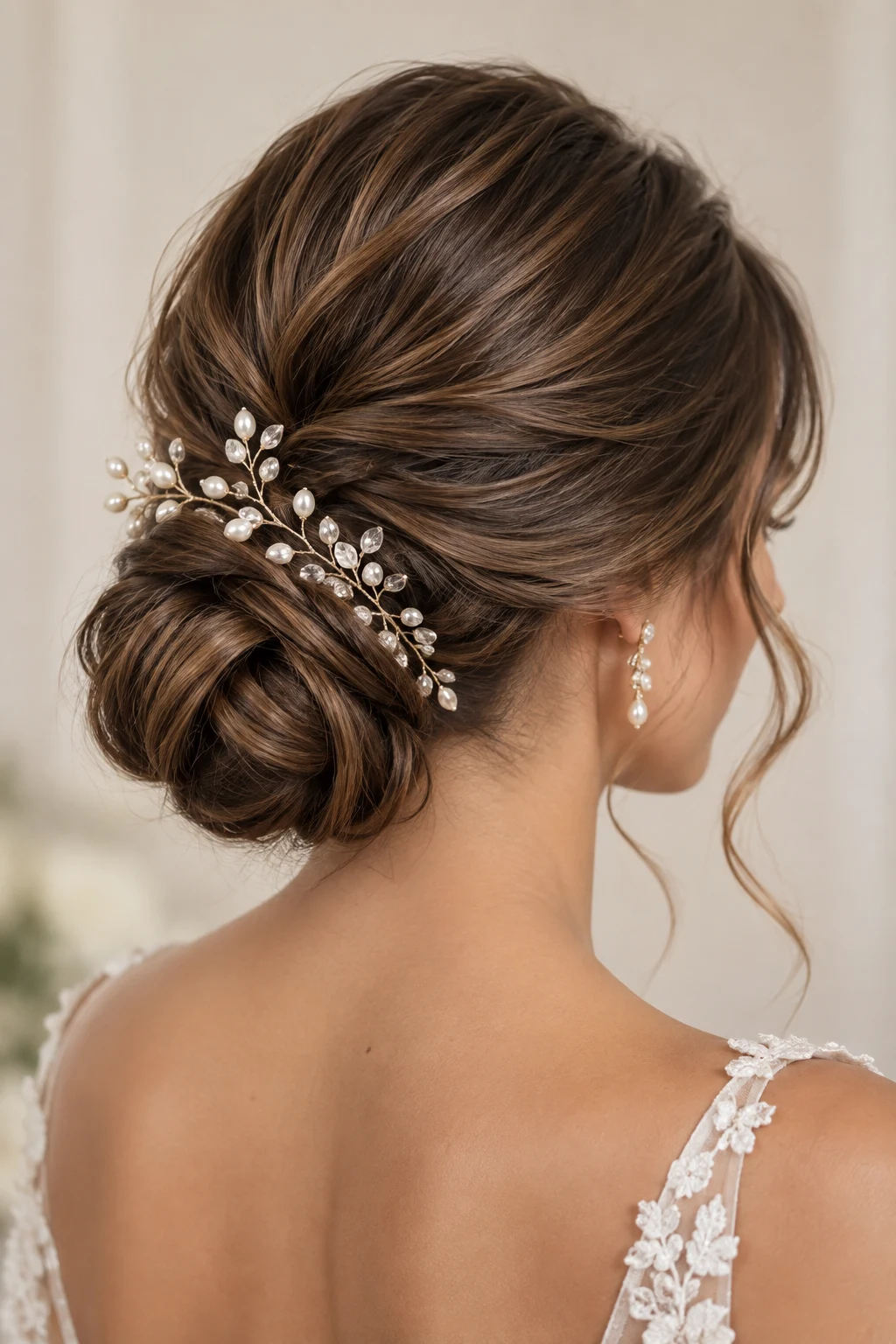 Romantic Low Chignon — Bridal Hairstyles for Long Hair style outfit