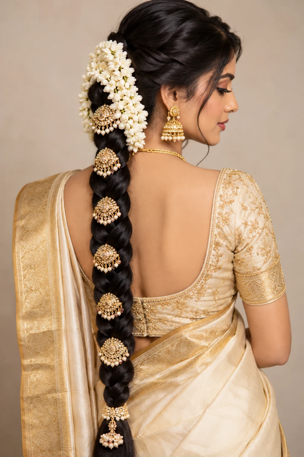 Traditional South Indian Braid — Bridal Hairstyles for Long Hair style outfit
