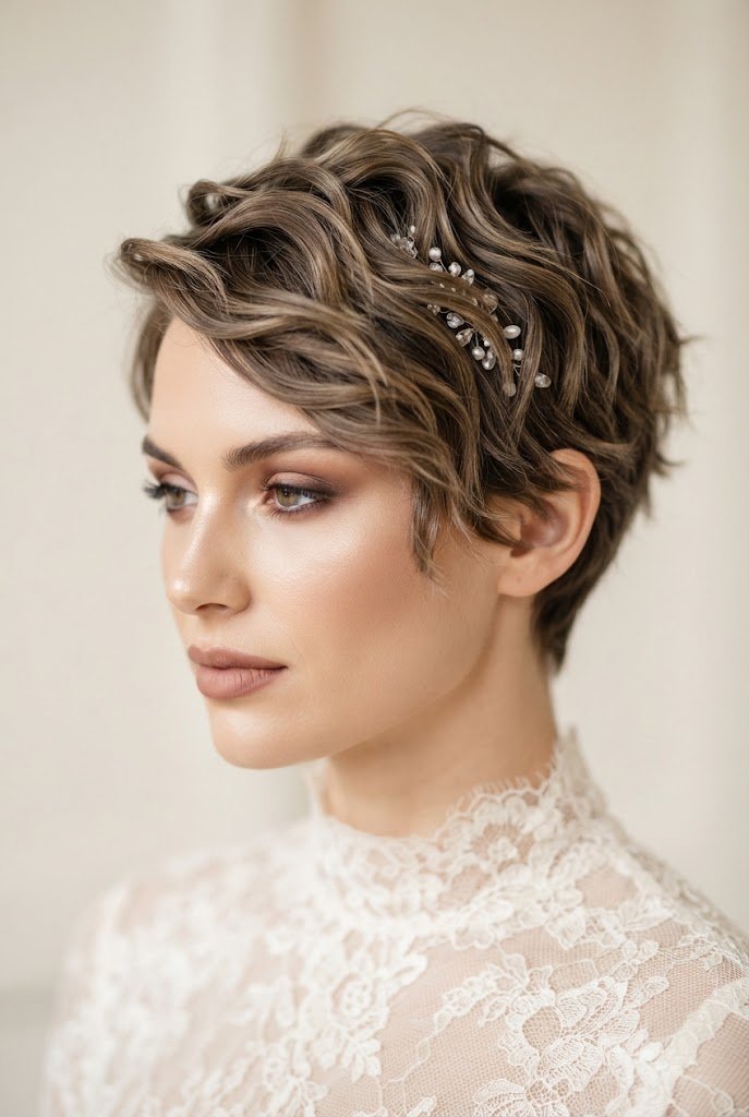 Textured Tousled Crop — bridal hairstyles for short hair style outfit
