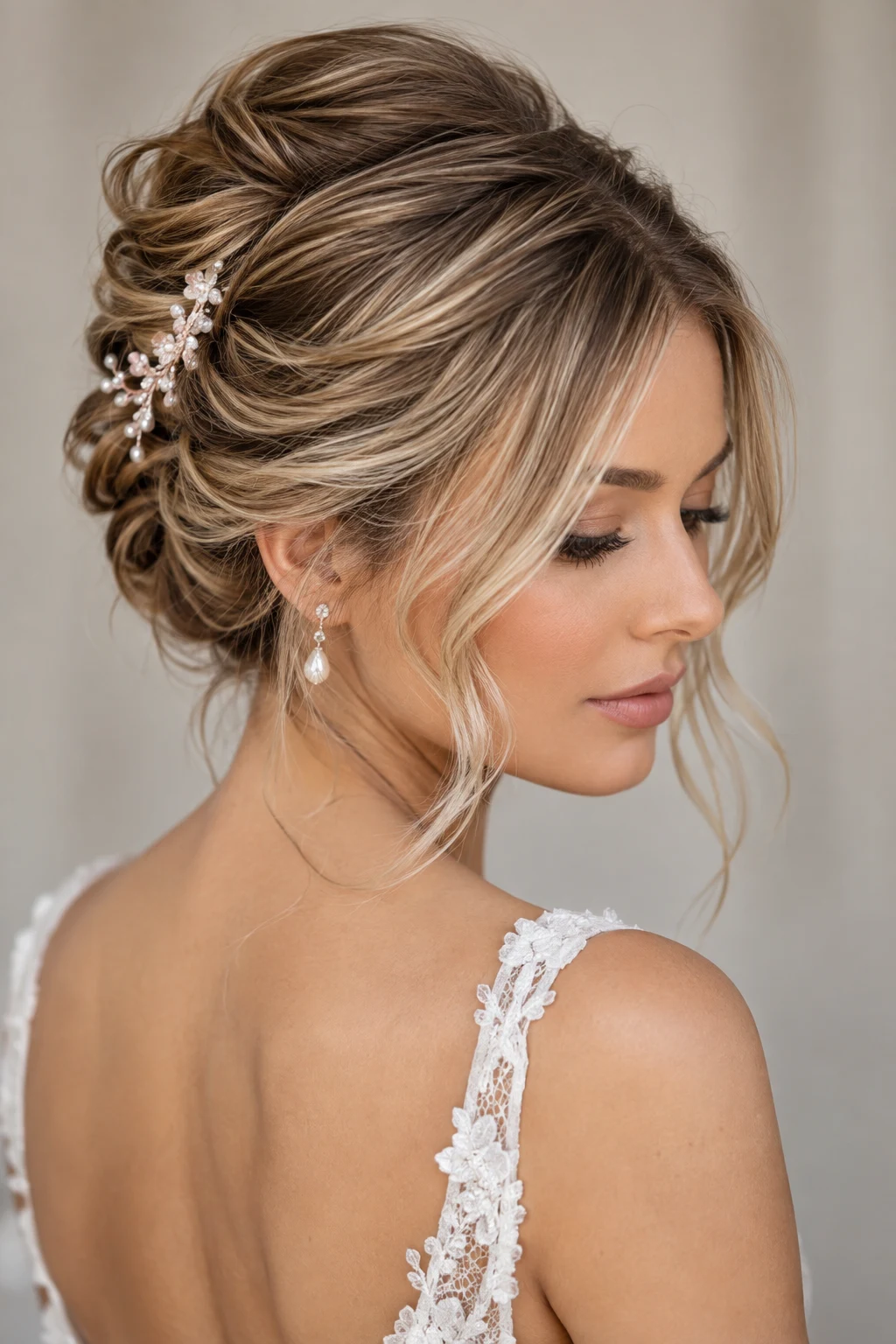 Modern Twist With Face-Framing Pieces โ bridal updos style outfit