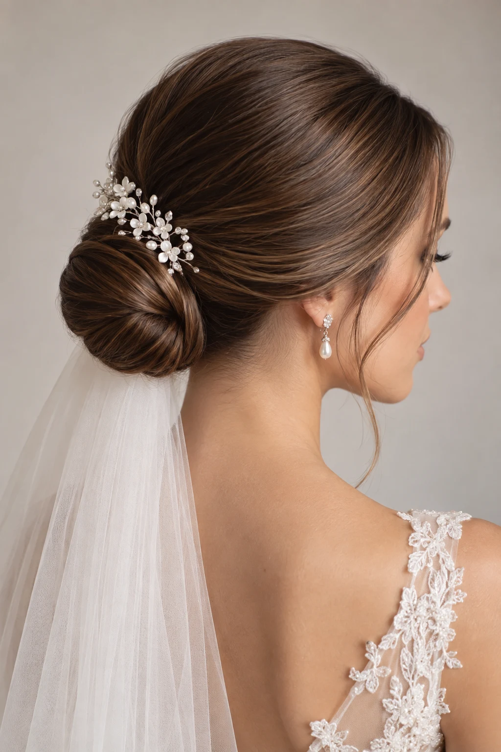 Sleek Bridal Bun โ bridal updos style outfit