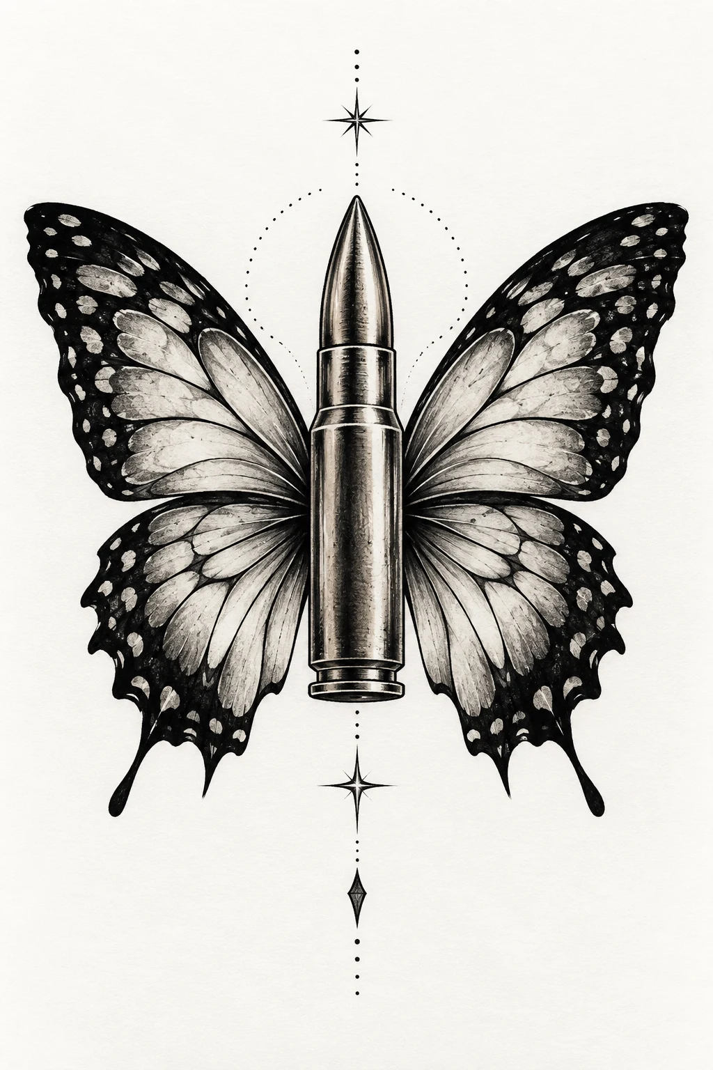 Smashing Pumpkins-Inspired Bullet With Butterfly Wings — bullet with butterfly wings tattoo style outfit