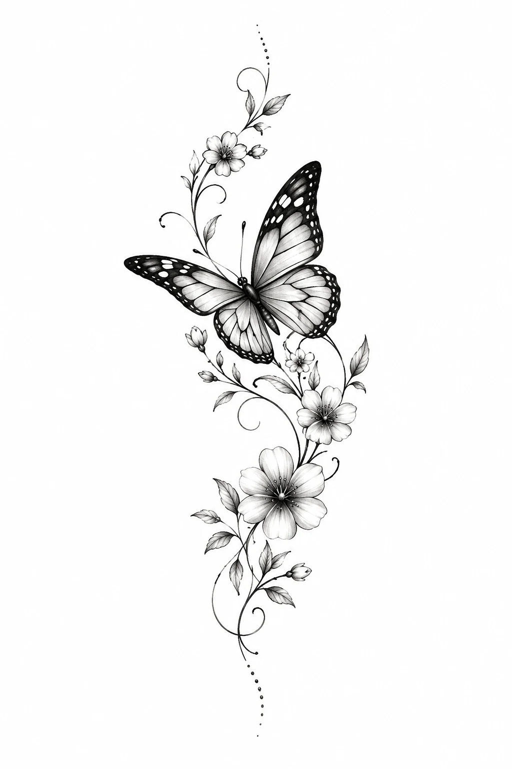 Butterfly Ankle Tattoo for Women With Floral Vines — butterfly ankle tattoo style outfit