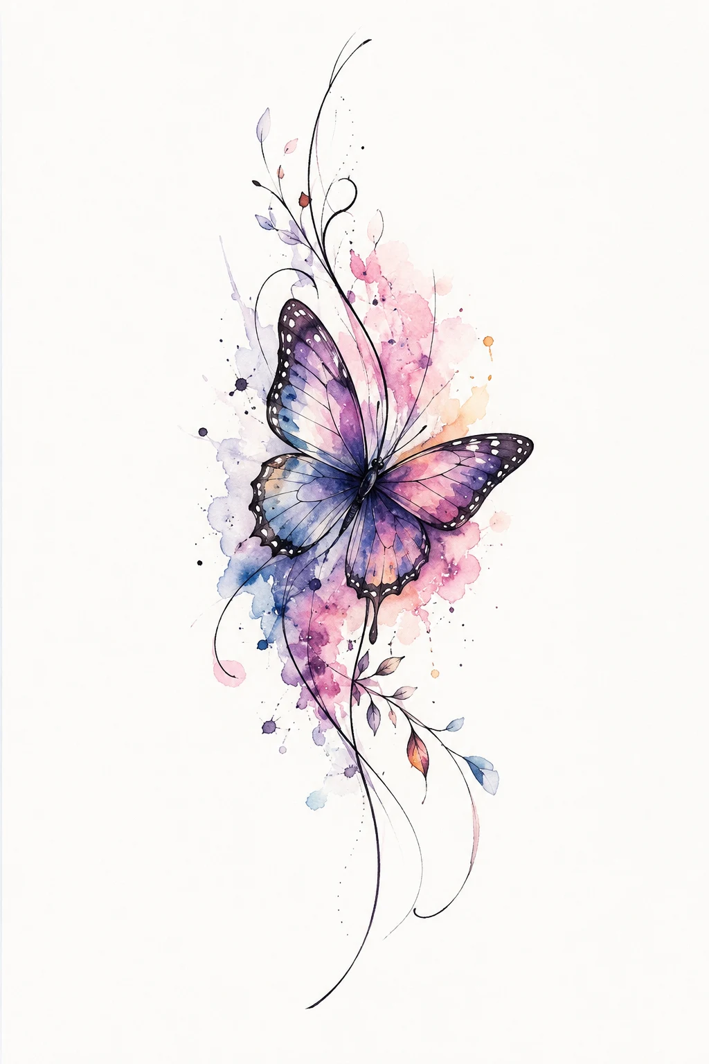 Watercolor Butterfly Ankle Tattoo — butterfly ankle tattoo style outfit