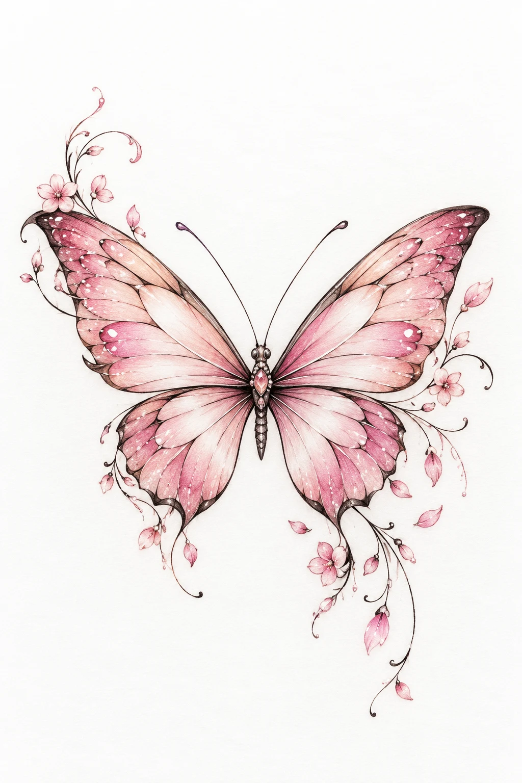Soft Pink Butterfly — butterfly collar bone tattoo style outfit