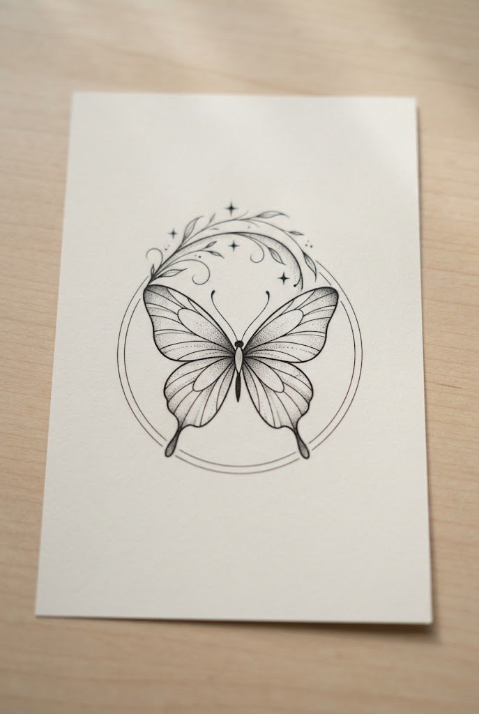Minimalist Helix Perch — butterfly ear tattoo style outfit