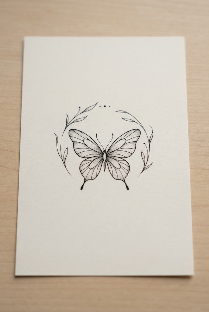 Tiny Tragus Silhouette — butterfly ear tattoo style outfit
