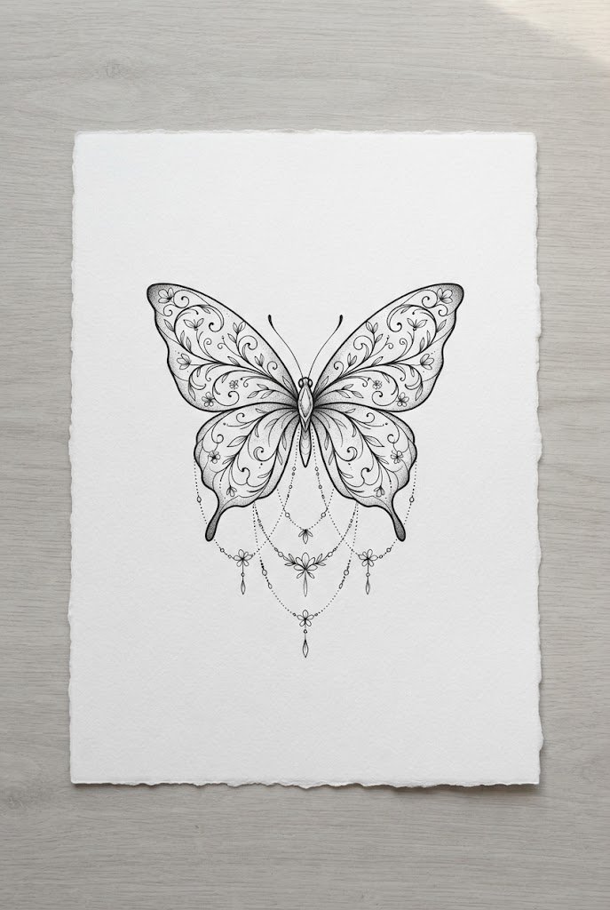 Webbed Filigree Wing Wrap — butterfly elbow tattoo style outfit