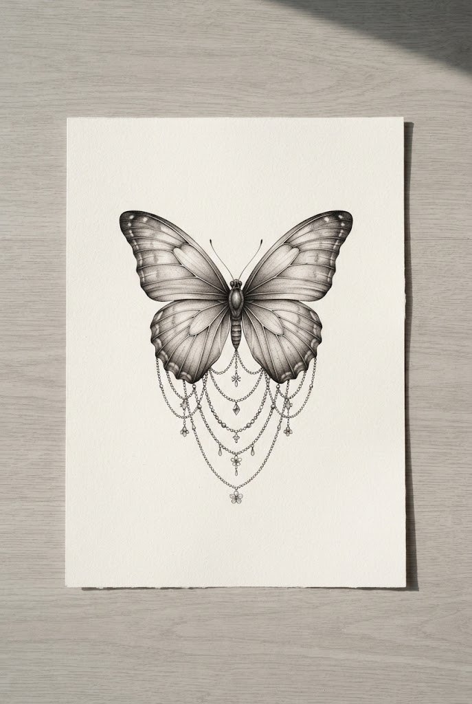 Micro-Realism Portrait Butterfly — butterfly elbow tattoo style outfit