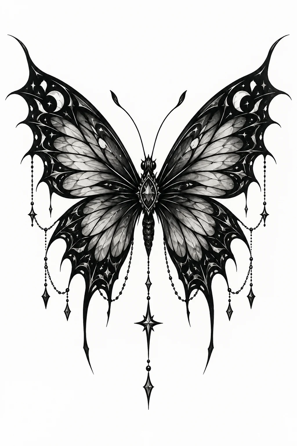 Gothic Black Butterfly — butterfly face tattoo style outfit