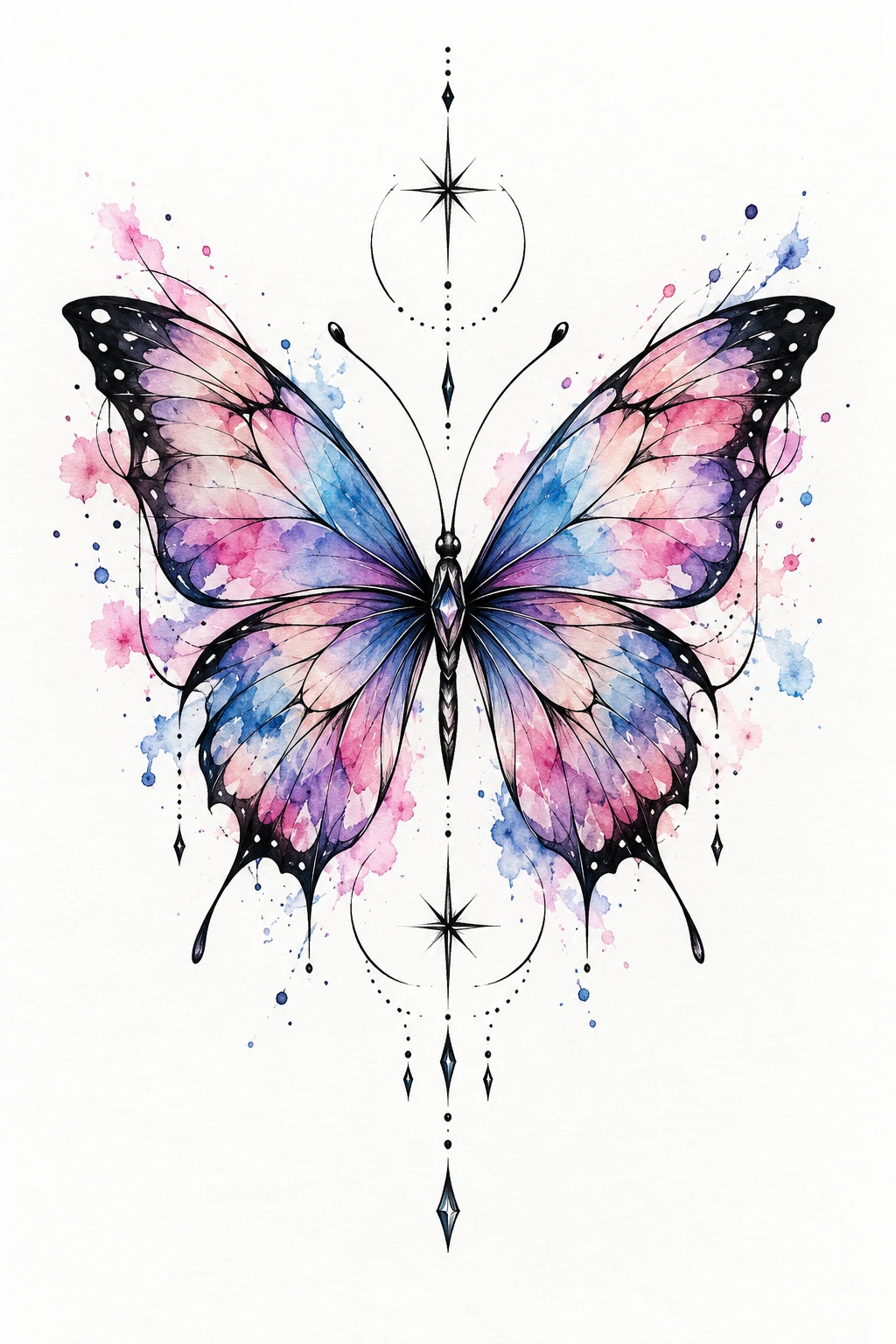 Watercolor Butterfly Face Tattoo — butterfly face tattoo style outfit