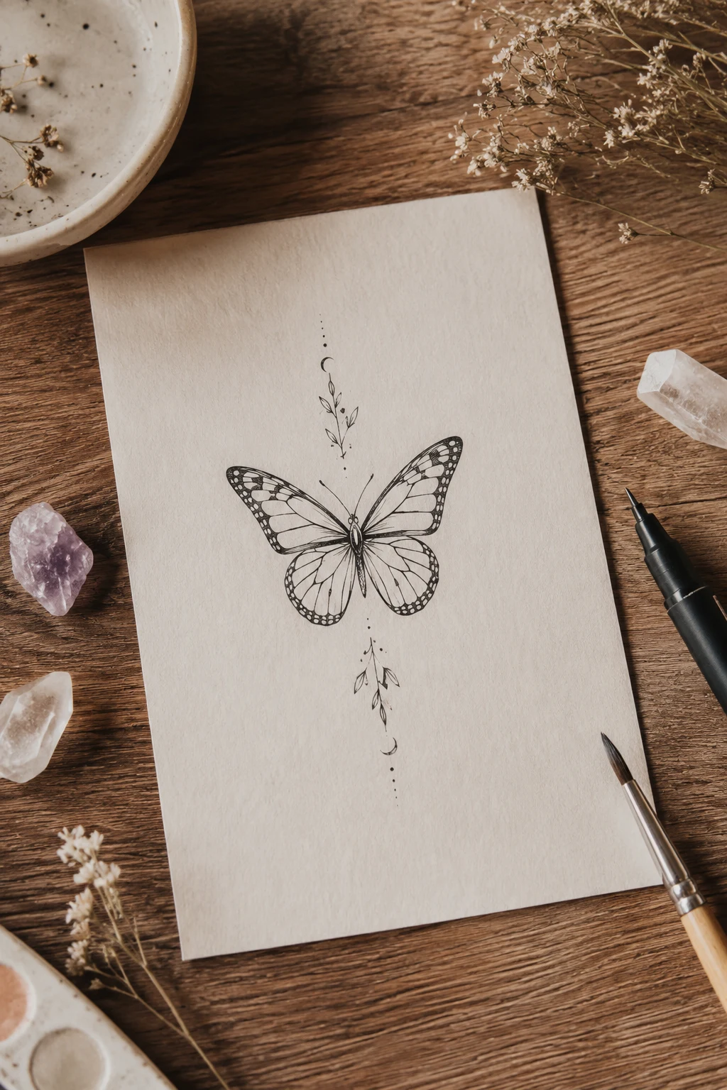 Fine-Line Butterfly With a Personal Detail — butterfly foot tattoo style outfit
