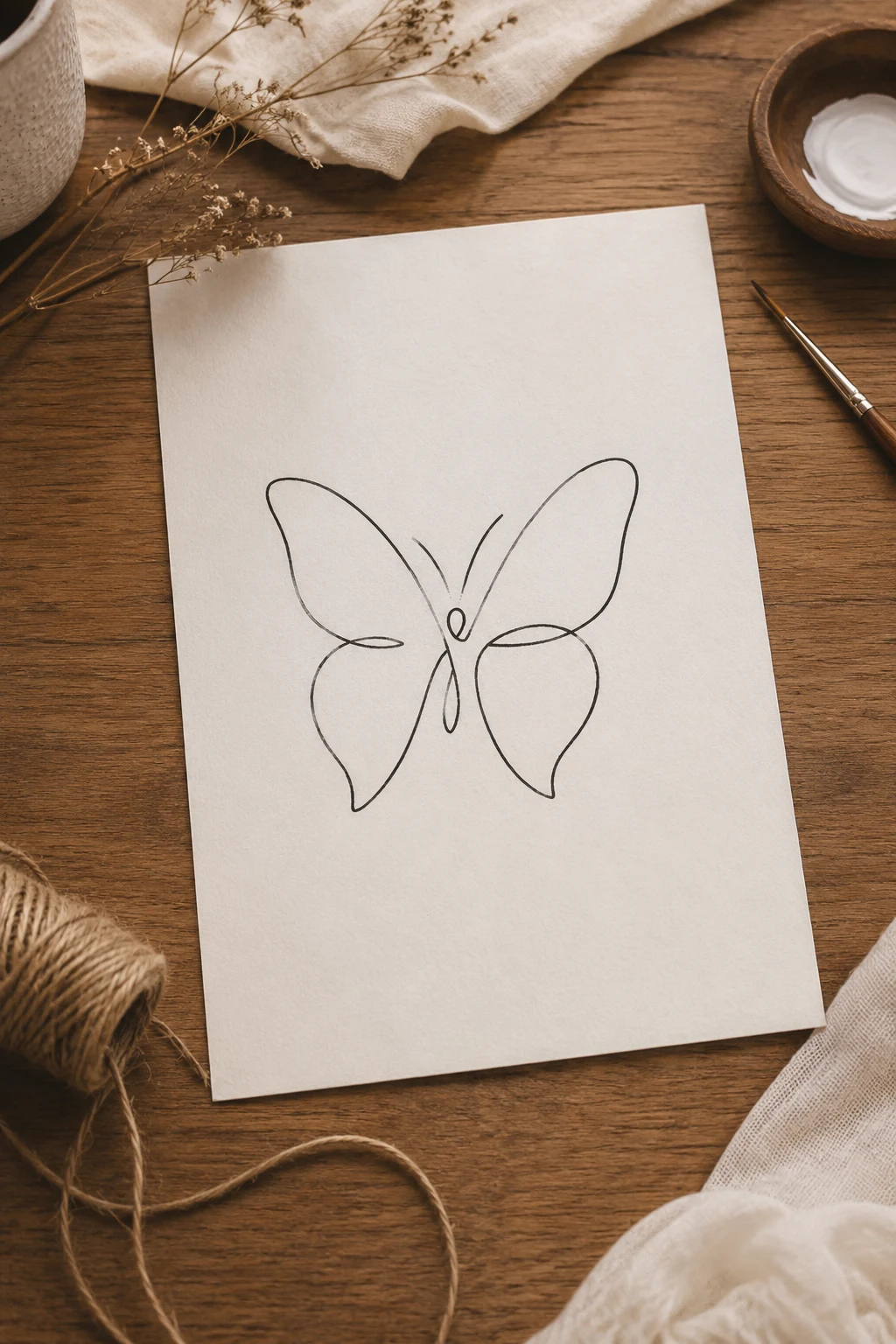 Minimalist Single-Line Butterfly — butterfly foot tattoo style outfit