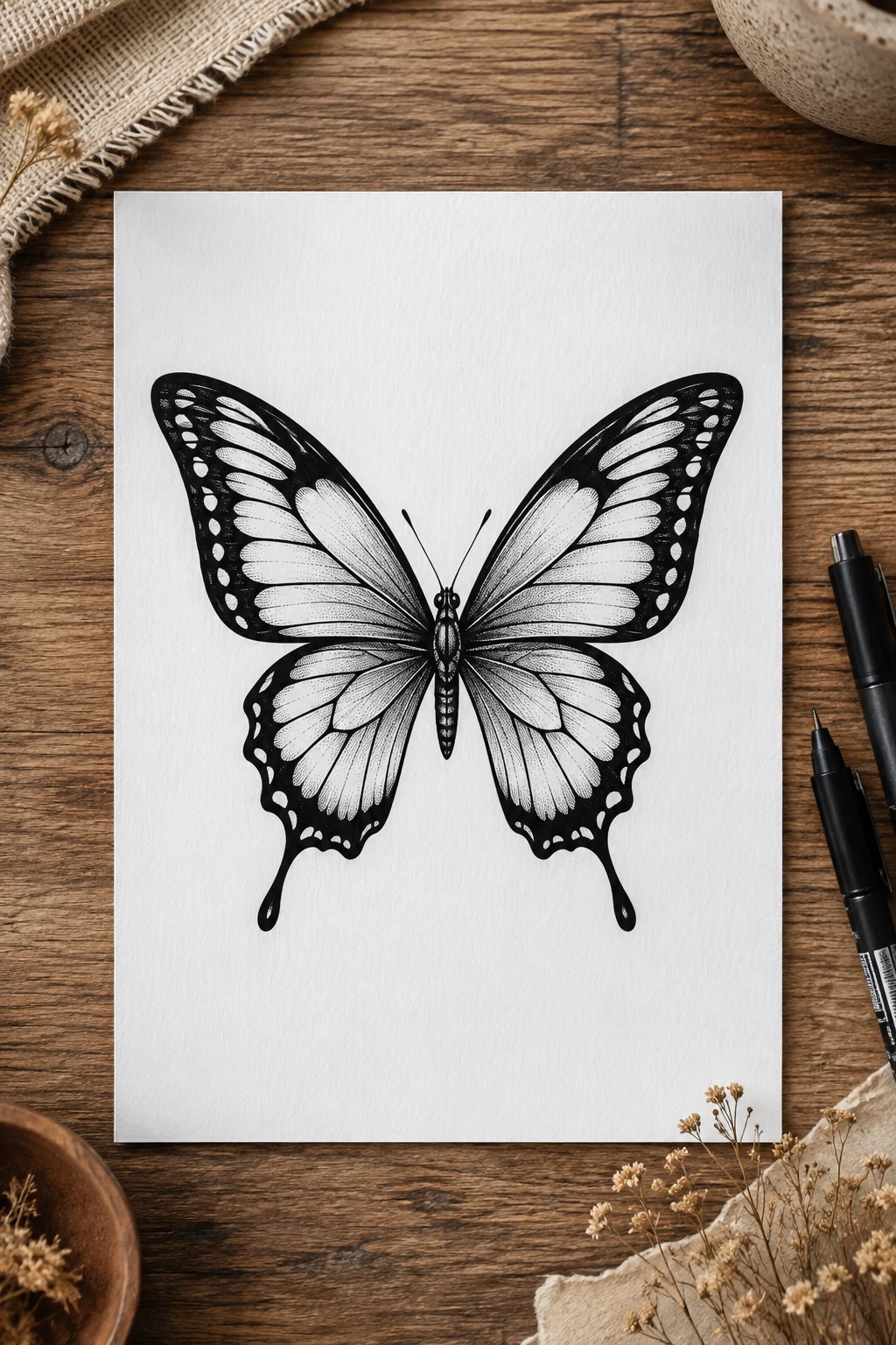 Blackwork Butterfly — butterfly foot tattoo style outfit