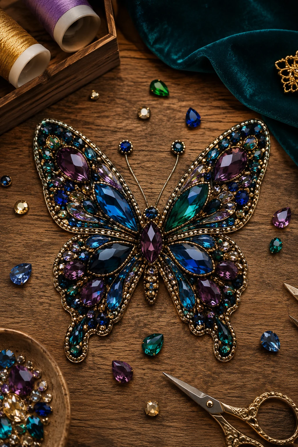 Jewel-Tone Gem Butterfly — butterfly foot tattoo style outfit