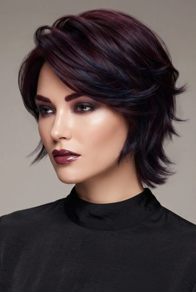 Burgundy Midnight Flutter — butterfly hairstyles for short hair style outfit