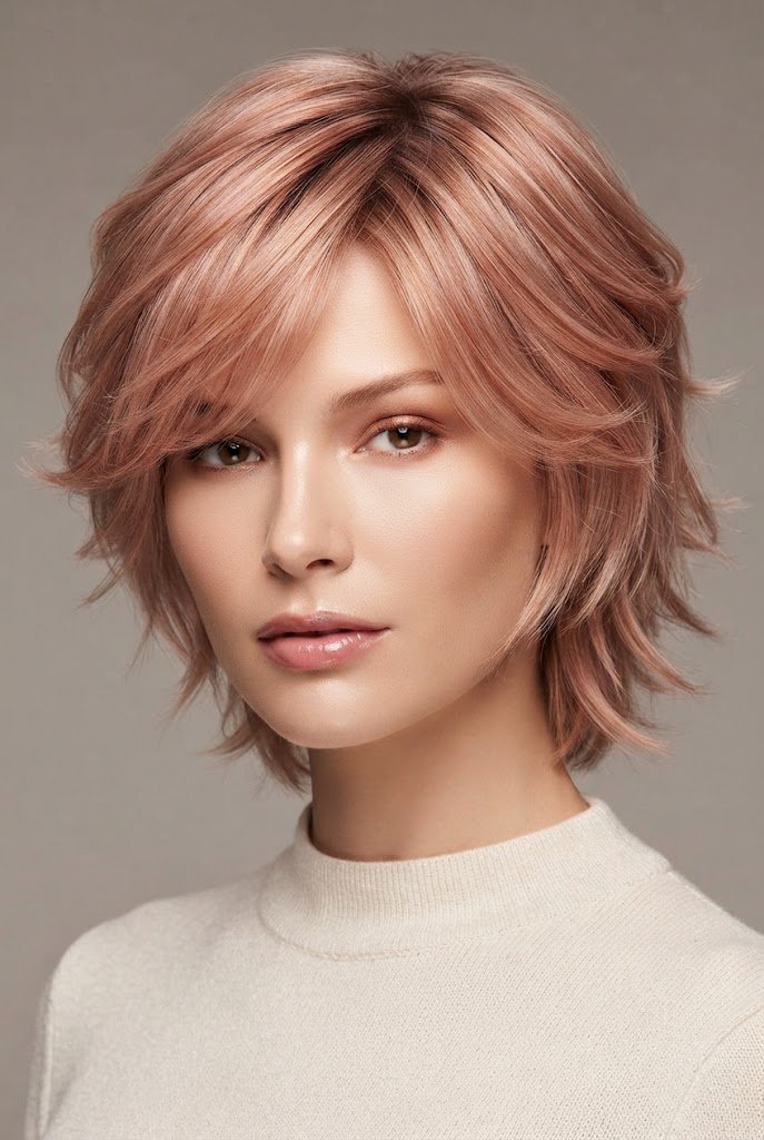 Rose Gold DIY Layers — butterfly hairstyles for short hair style outfit