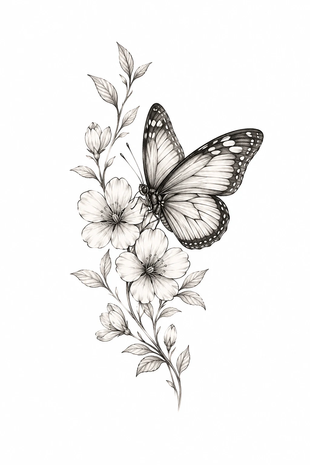 Butterfly With a Birth Flower — butterfly hand tattoo for women style outfit