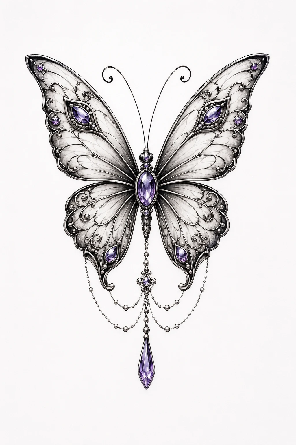 Ornamental Jewel Butterfly — butterfly hand tattoo for women style outfit