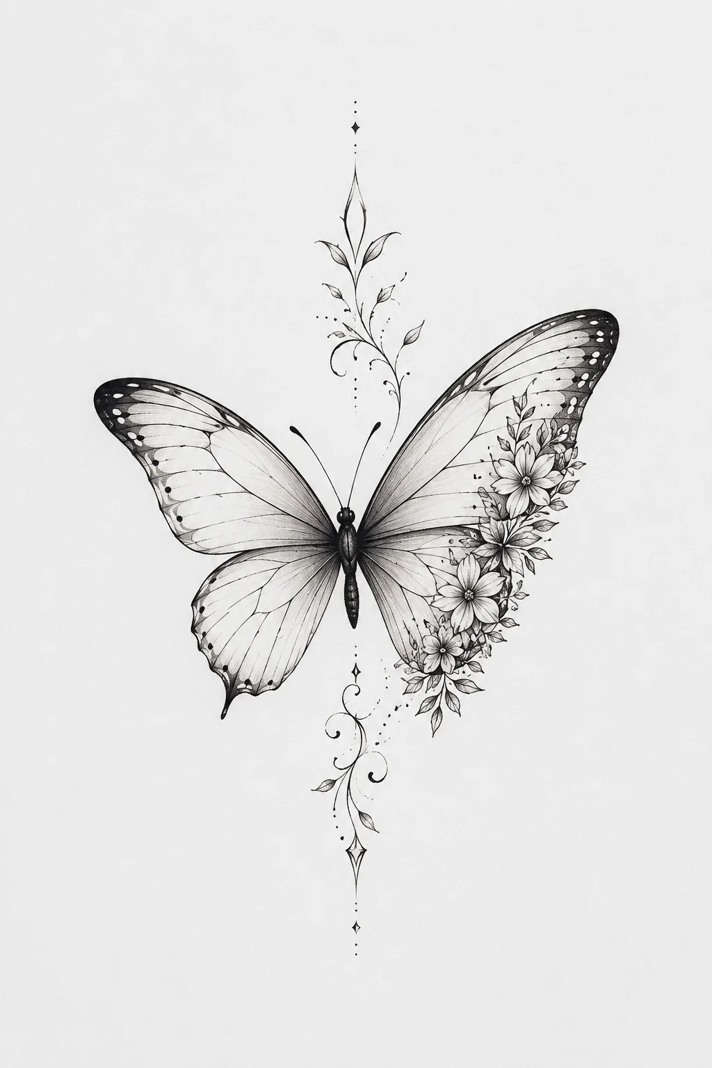 Delicate Butterfly With a Date — butterfly hand tattoo for women style outfit