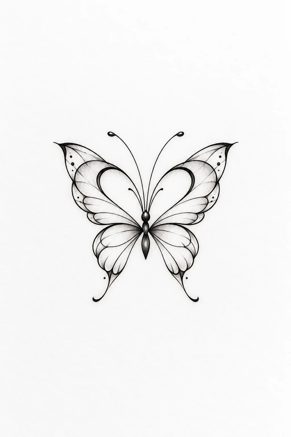 Small Minimalist Butterfly Heart — butterfly heart tattoo style outfit