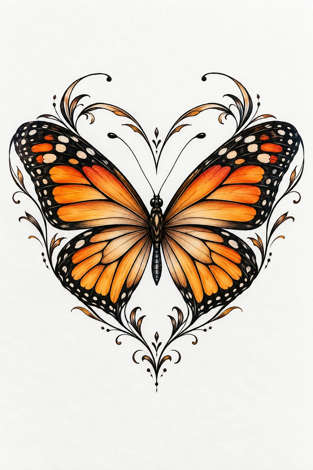 Monarch-Inspired Butterfly Heart — butterfly heart tattoo style outfit