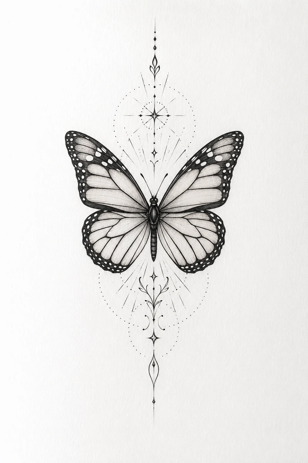Fine-Line Monarch Butterfly Knee Tattoo — butterfly knee tattoo style outfit