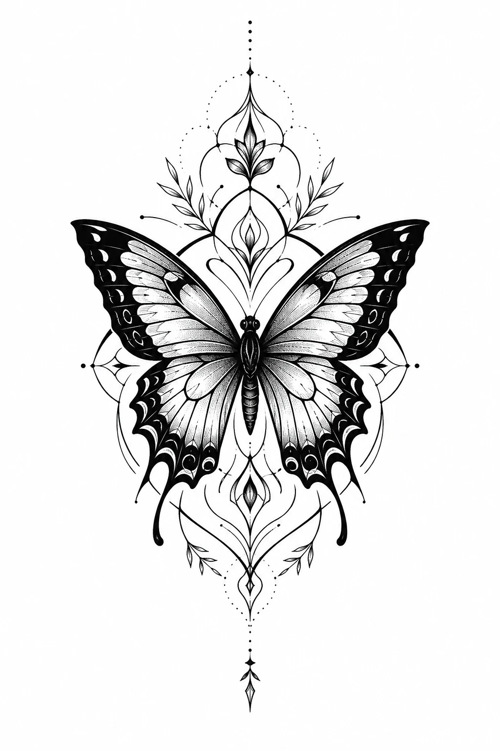 Blackwork Butterfly — butterfly knee tattoo style outfit