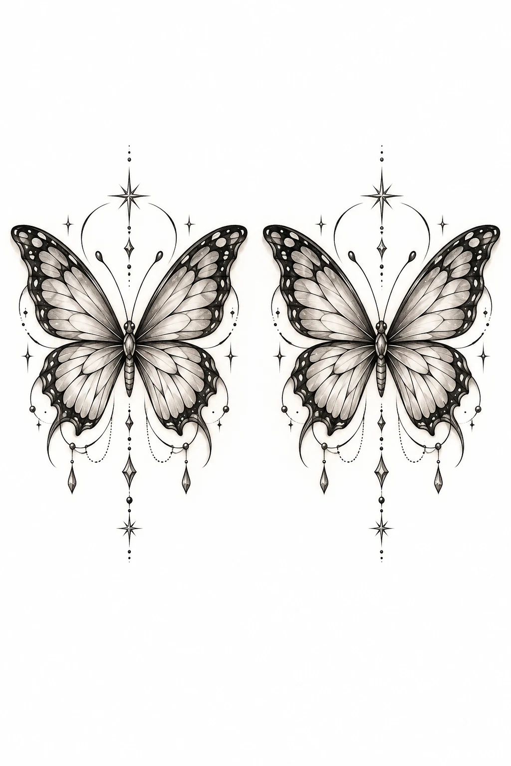 Matching Butterflies on Both Knees — butterfly knee tattoo style outfit