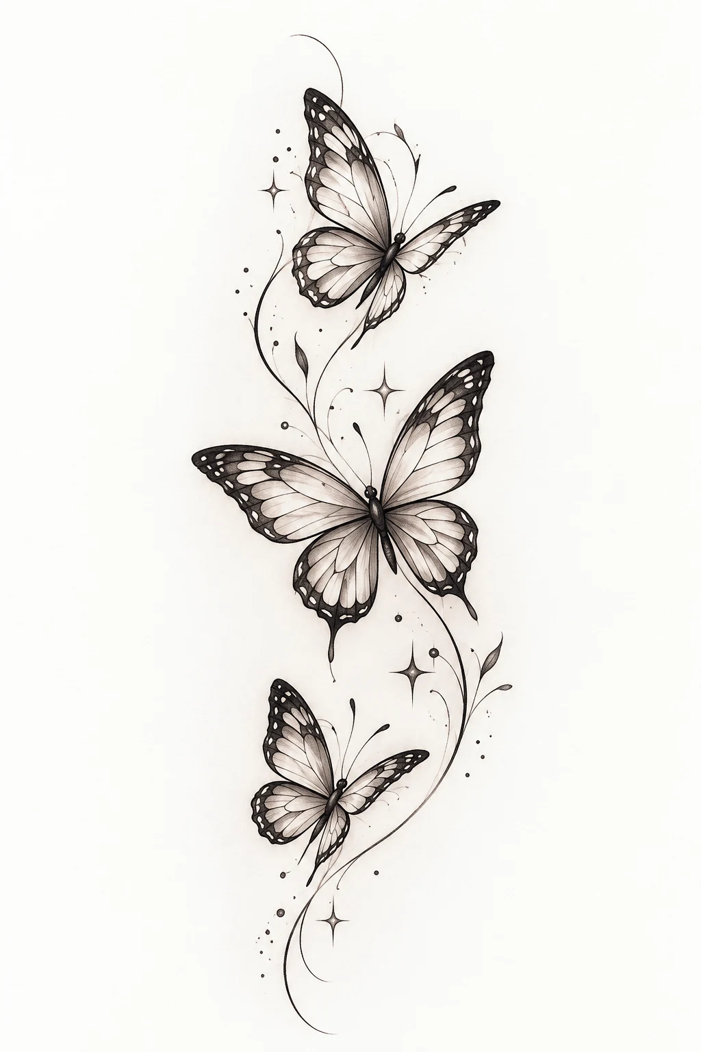 Tiny Butterfly Trio — butterfly leg tattoo thighs style outfit