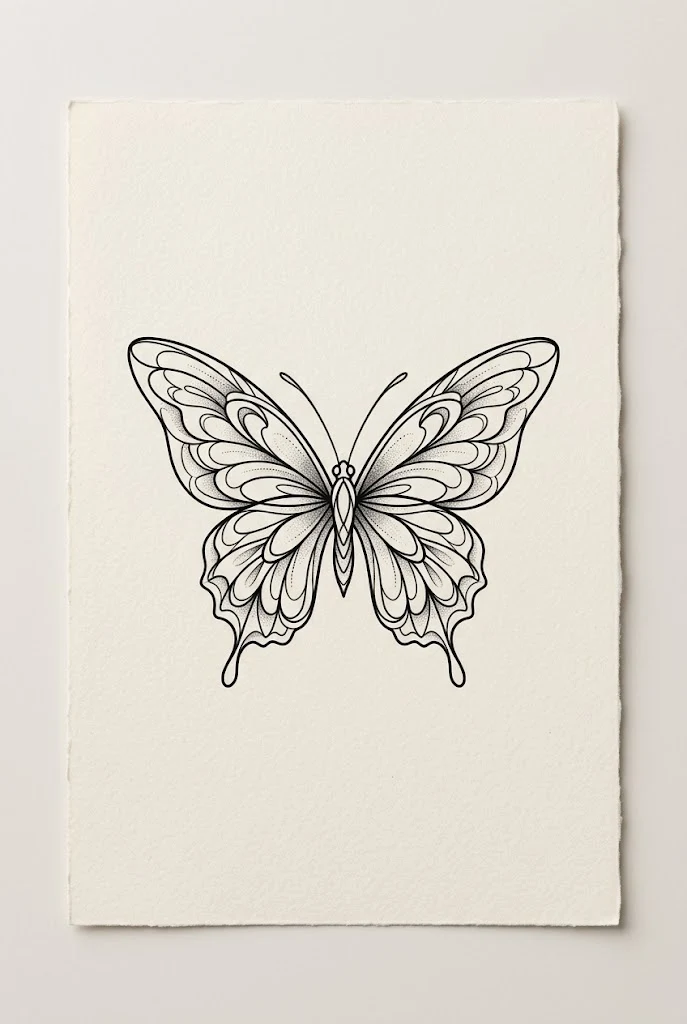 Micro Single-Line Butterfly — butterfly line tattoo style outfit