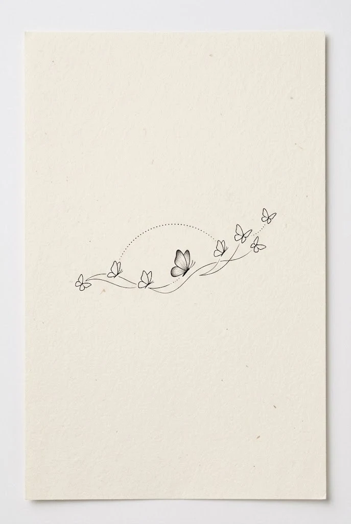 Minimalist Collarbone Flight Path — butterfly line tattoo style outfit