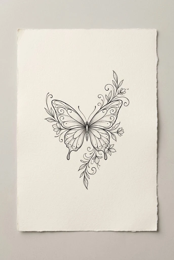 Dainty Ankle Butterfly Tattoo Line Accent — butterfly line tattoo style outfit