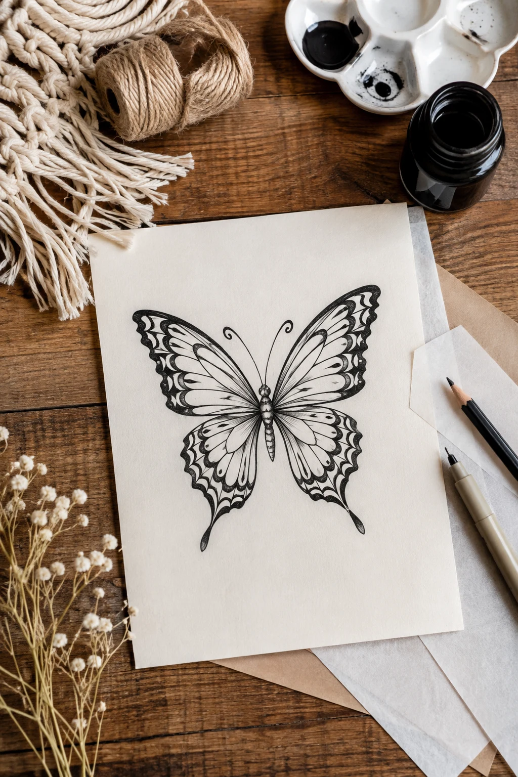 Classic Symmetrical Butterfly Lower Back Tattoo — butterfly lower back tattoo style outfit