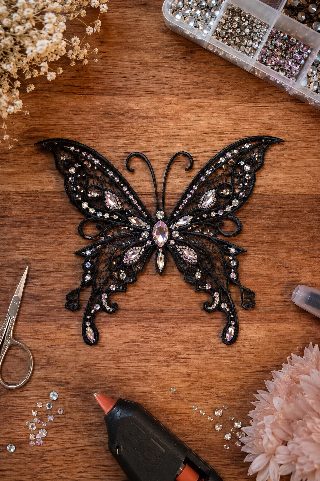 Butterfly With Rhinestone Accents — butterfly lower back tattoo style outfit