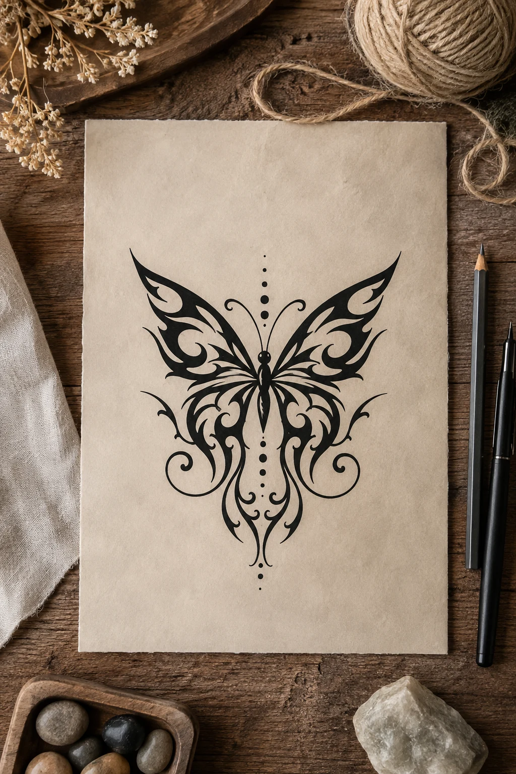 Tribal Butterfly Lower Back Tattoo — butterfly lower back tattoo style outfit