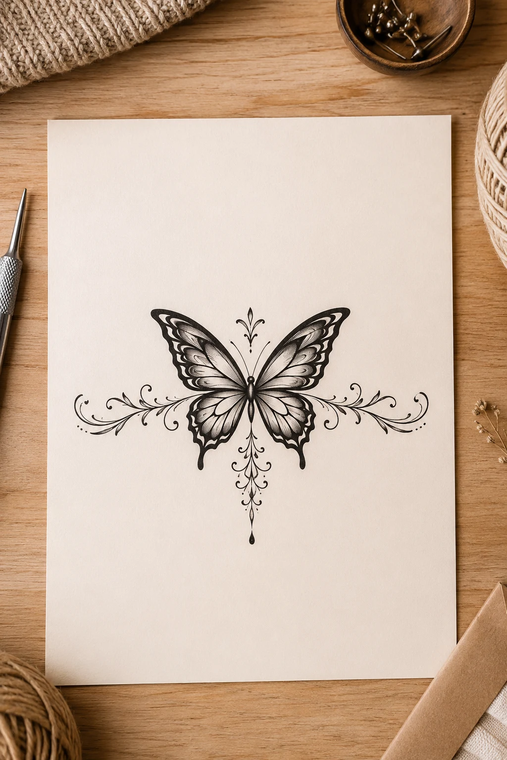 Butterfly Lower Back Tattoo With a Name or Date — butterfly lower back tattoo style outfit