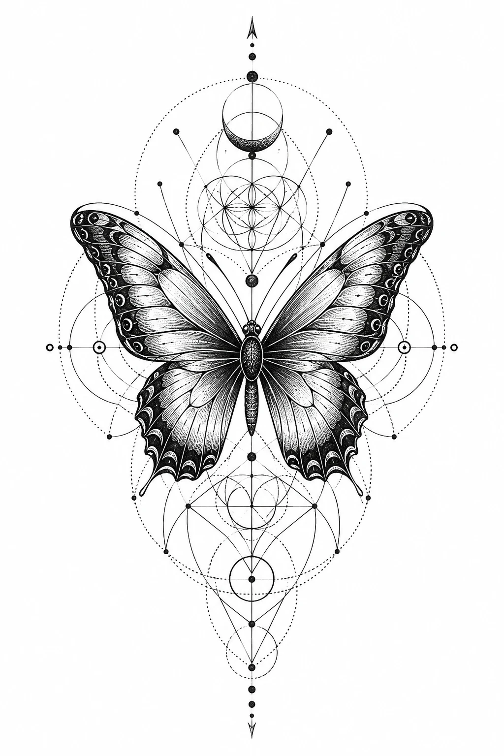 Sacred Geometry Butterfly — butterfly mandala tattoo style outfit