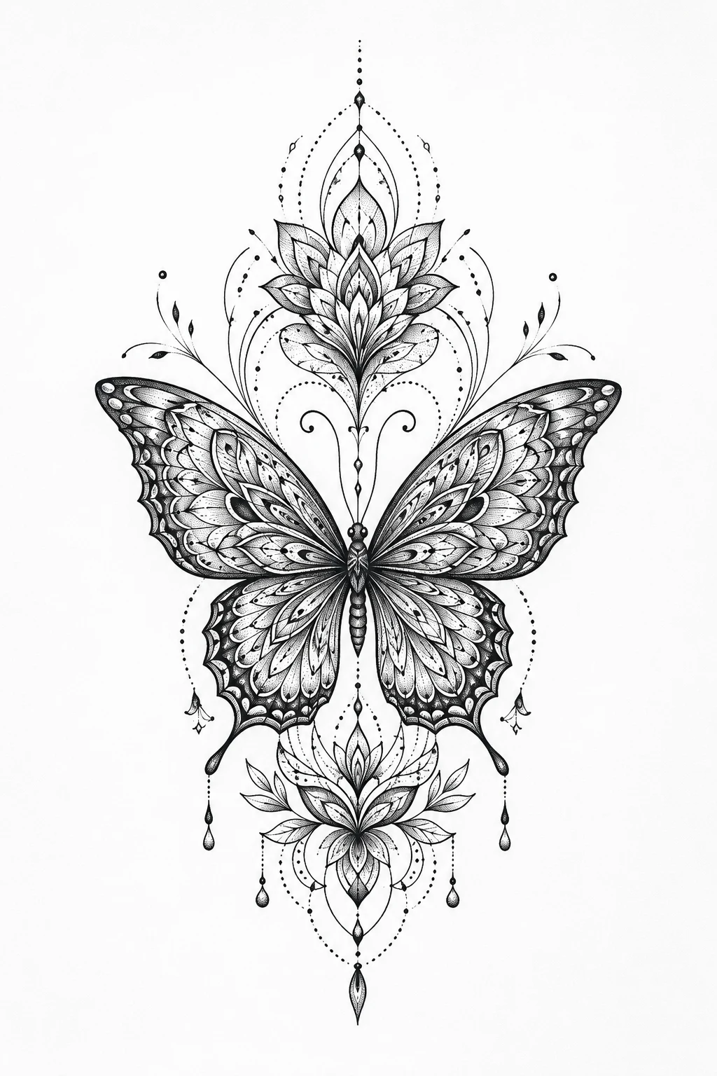 Ornamental Butterfly Mandala Tattoo Forearm Design — butterfly mandala tattoo style outfit