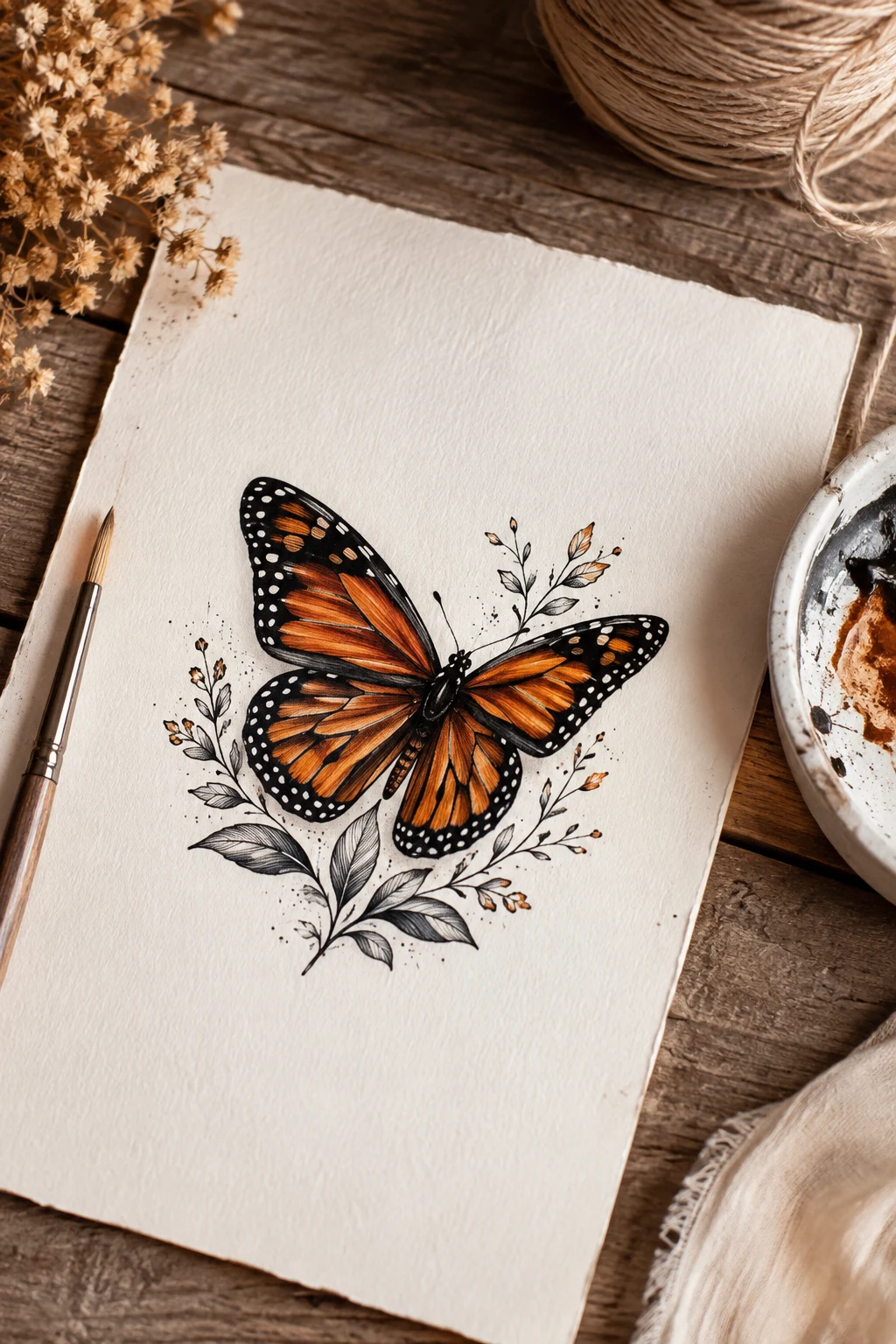 Tiny Monarch Memory — butterfly memorial tattoo ideas style outfit